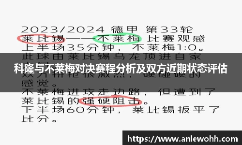 科隆与不莱梅对决赛程分析及双方近期状态评估