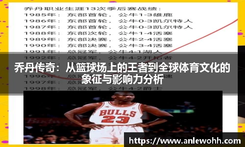 乔丹传奇：从篮球场上的王者到全球体育文化的象征与影响力分析